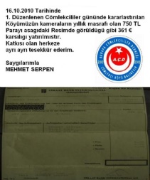 Kameraların Yıllık Parası Yatırıldı